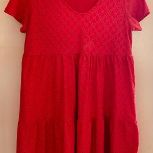 Red Eyelet Dress